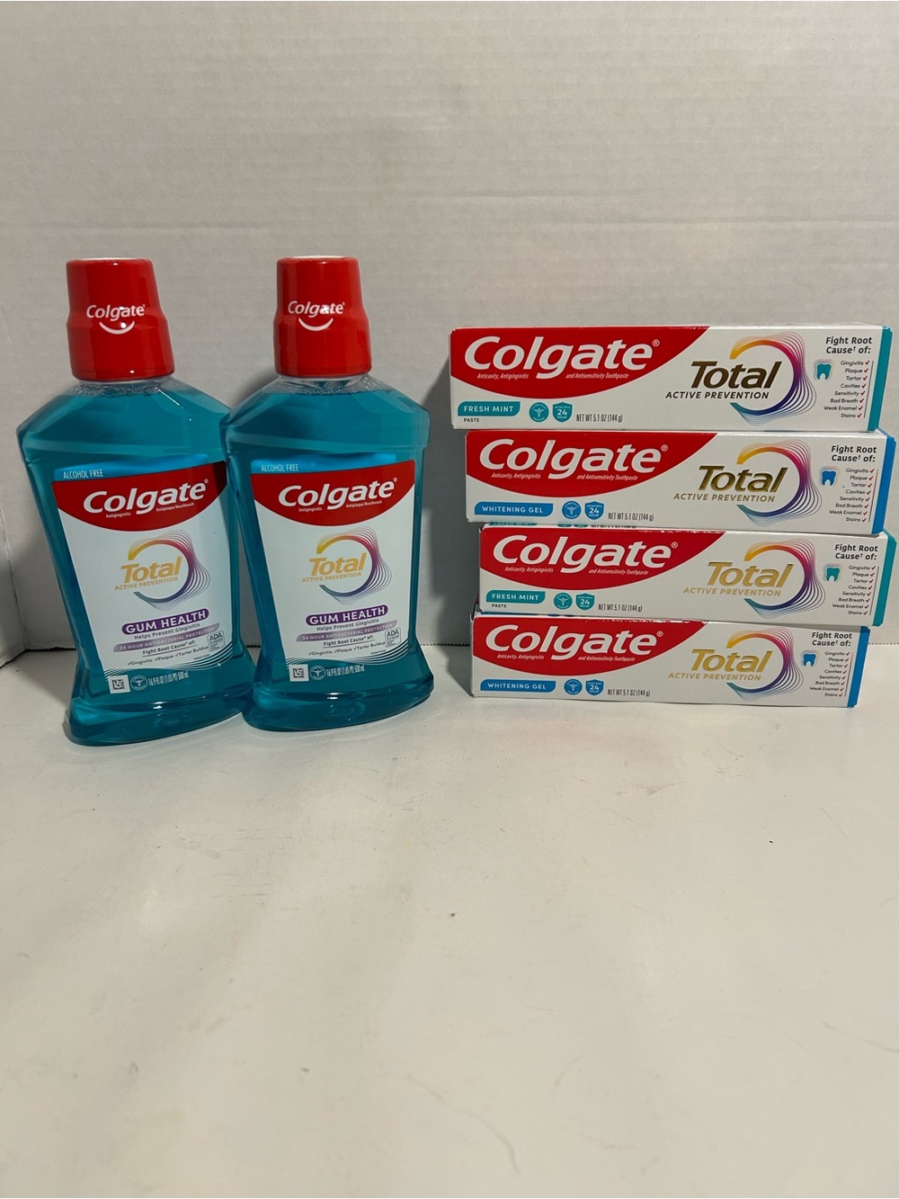 Colgate Total Active Prevention Toothpaste & Mouthwash Bundle -6 products